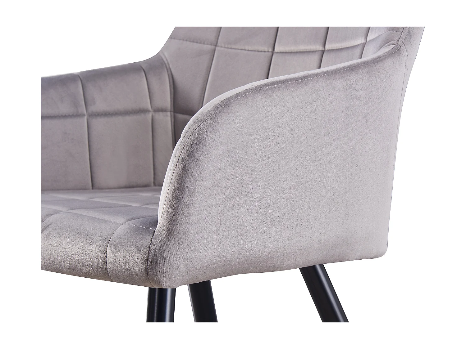 Ensemble de 2 chaises de salle à manger Camden - Tapissées de velours avec pieds en métal - Gris clair