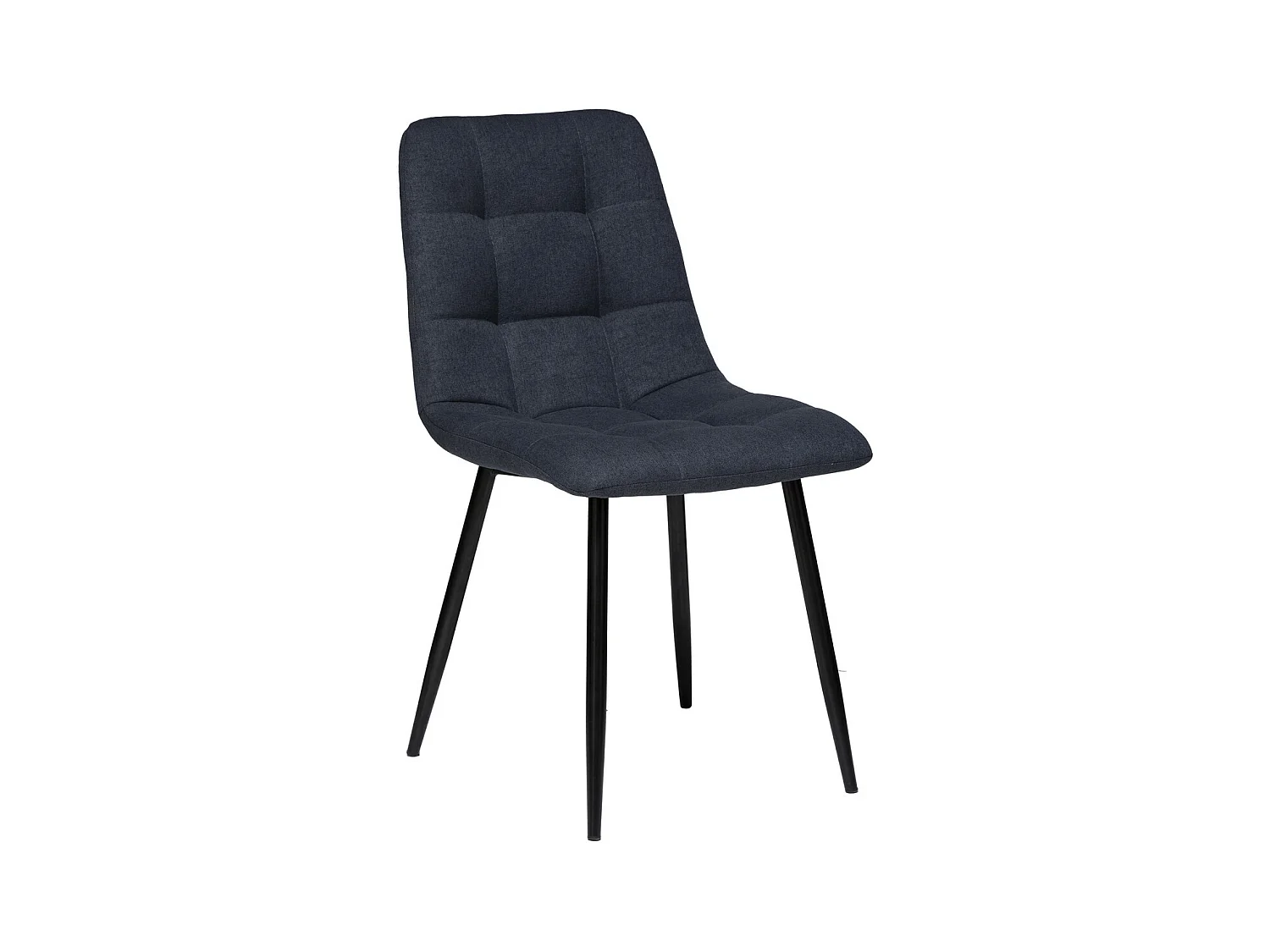 Chaise de table assise en tissu Gris anthracite et pieds en métal Noir