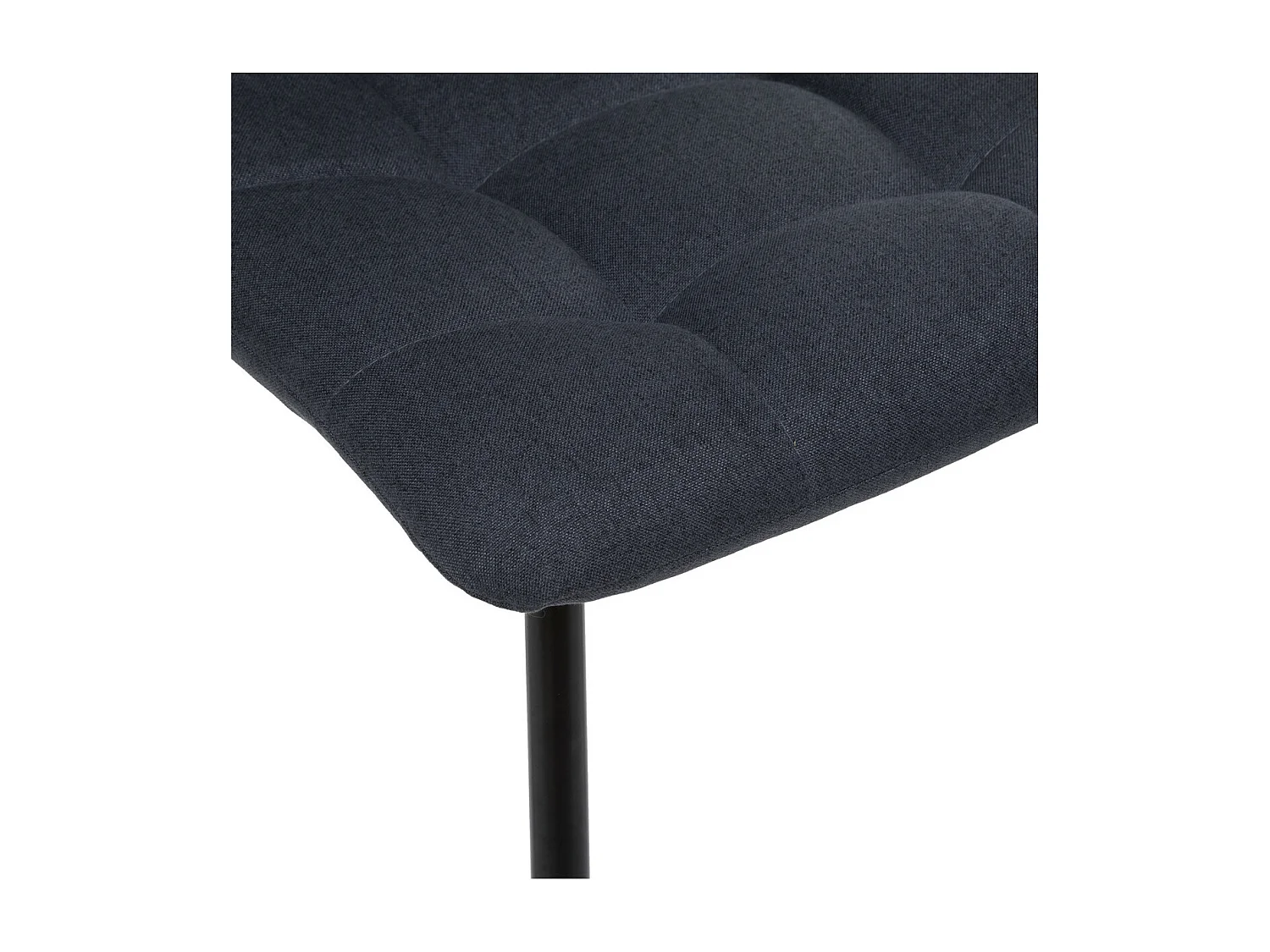 Chaise de table assise en tissu Gris anthracite et pieds en métal Noir