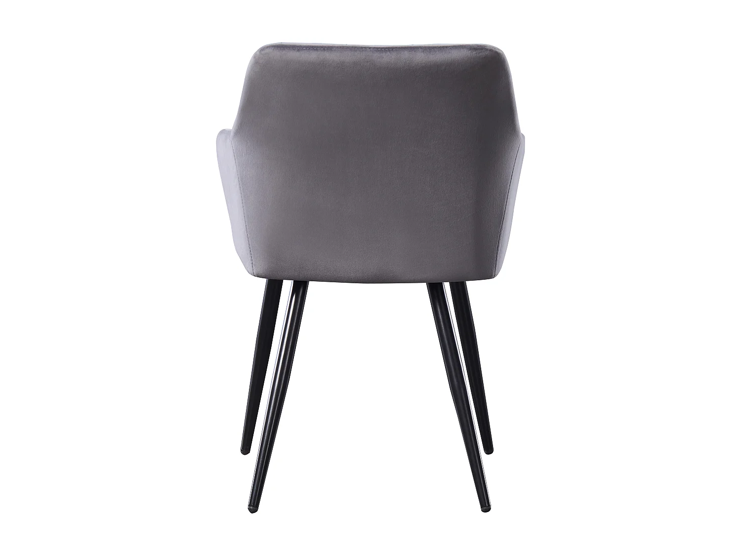 Ensemble de 2 chaises de salle à manger Camden - Tapissées de velours avec pieds en métal - Gris foncé