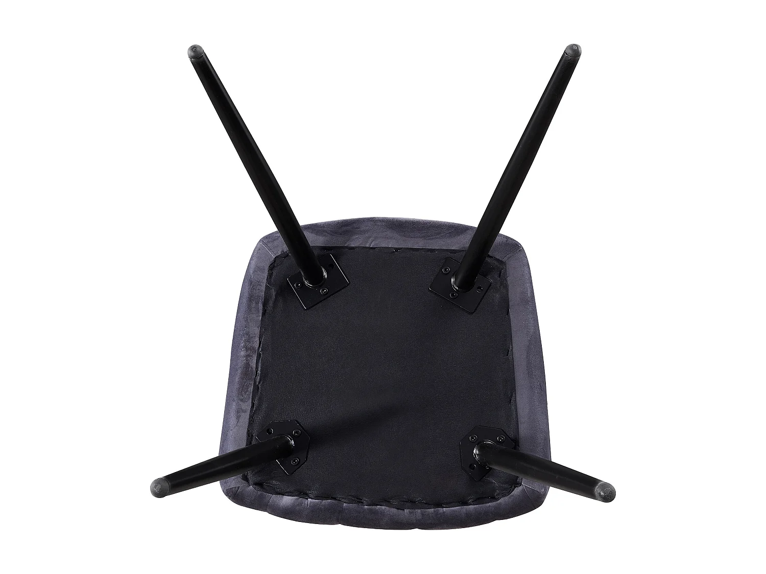 Ensemble de 2 chaises de salle à manger Camden - Tapissées de velours avec pieds en métal - Gris foncé