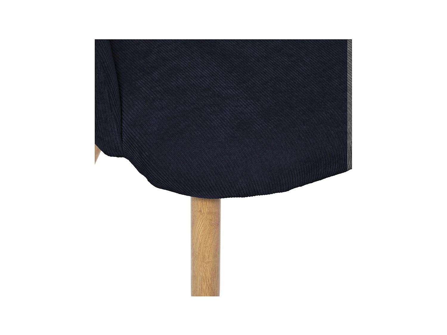 Chaise Fauteuil de table en Velours côtelé Bleu encre et pieds en métal