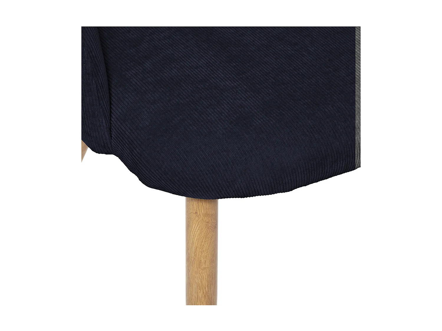 Chaise Fauteuil de table en Velours côtelé Bleu encre et pieds en métal