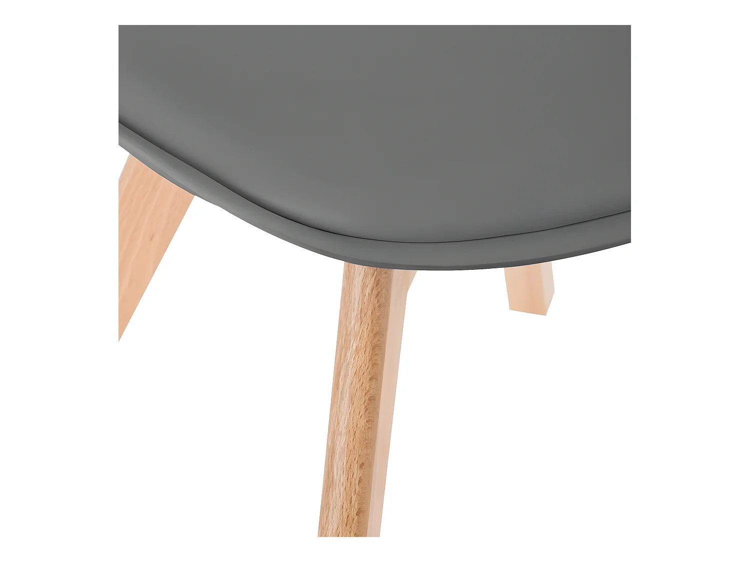 Chaise de table Assise Gris foncé et Pieds en Bois de Hêtre