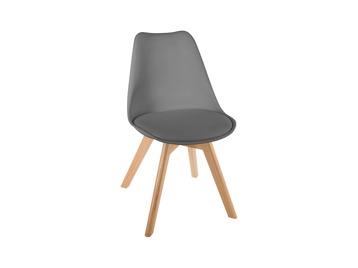 Chaise de table Assise Gris foncé et Pieds en Bois de Hêtre