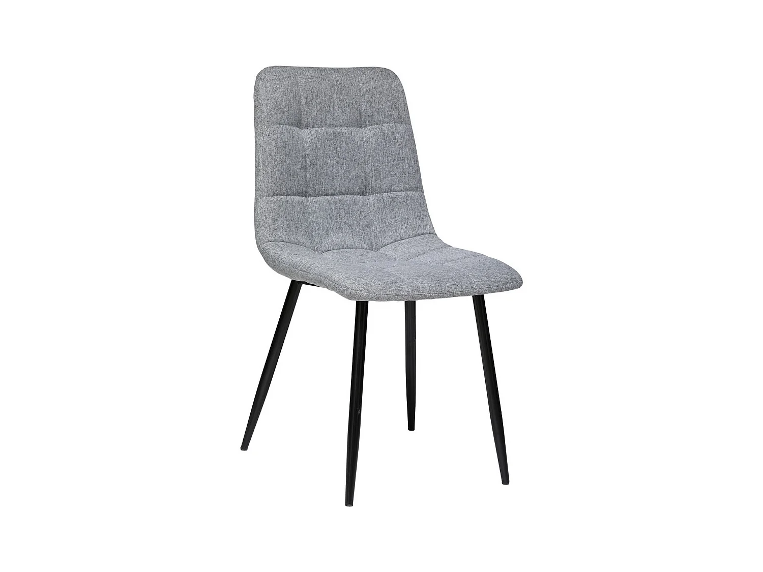 Chaise de table assise en tissu Gris souris et pieds en métal Noir