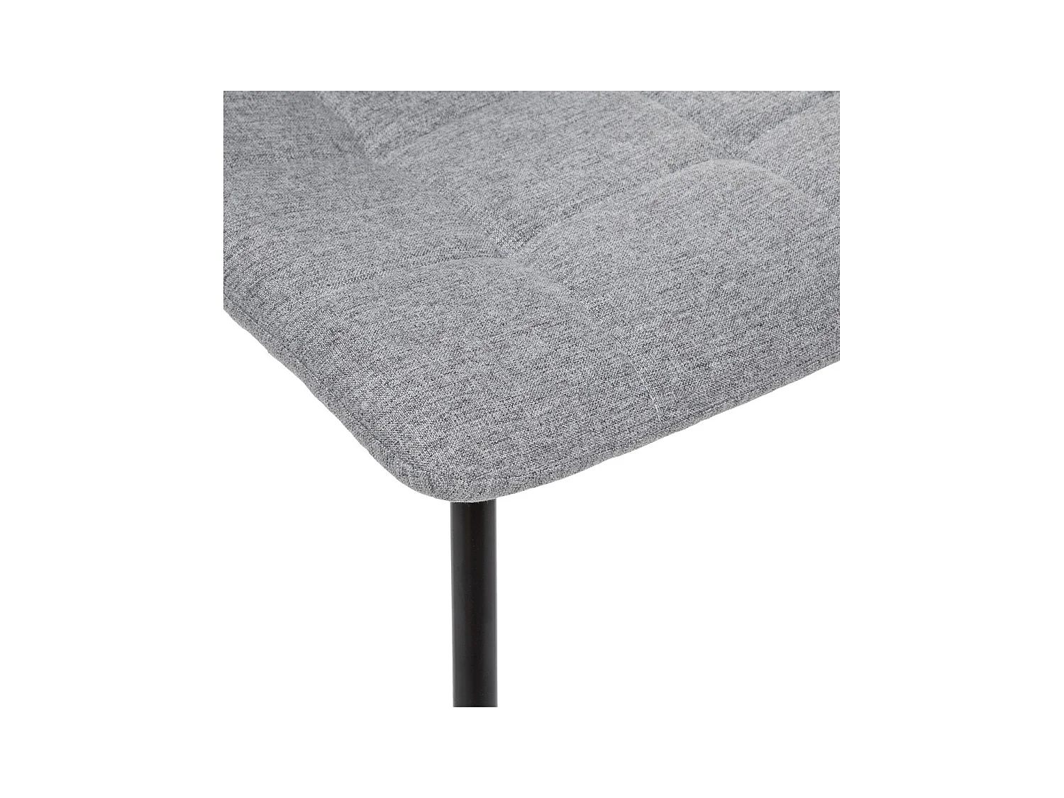 Chaise de table assise en tissu Gris souris et pieds en métal Noir