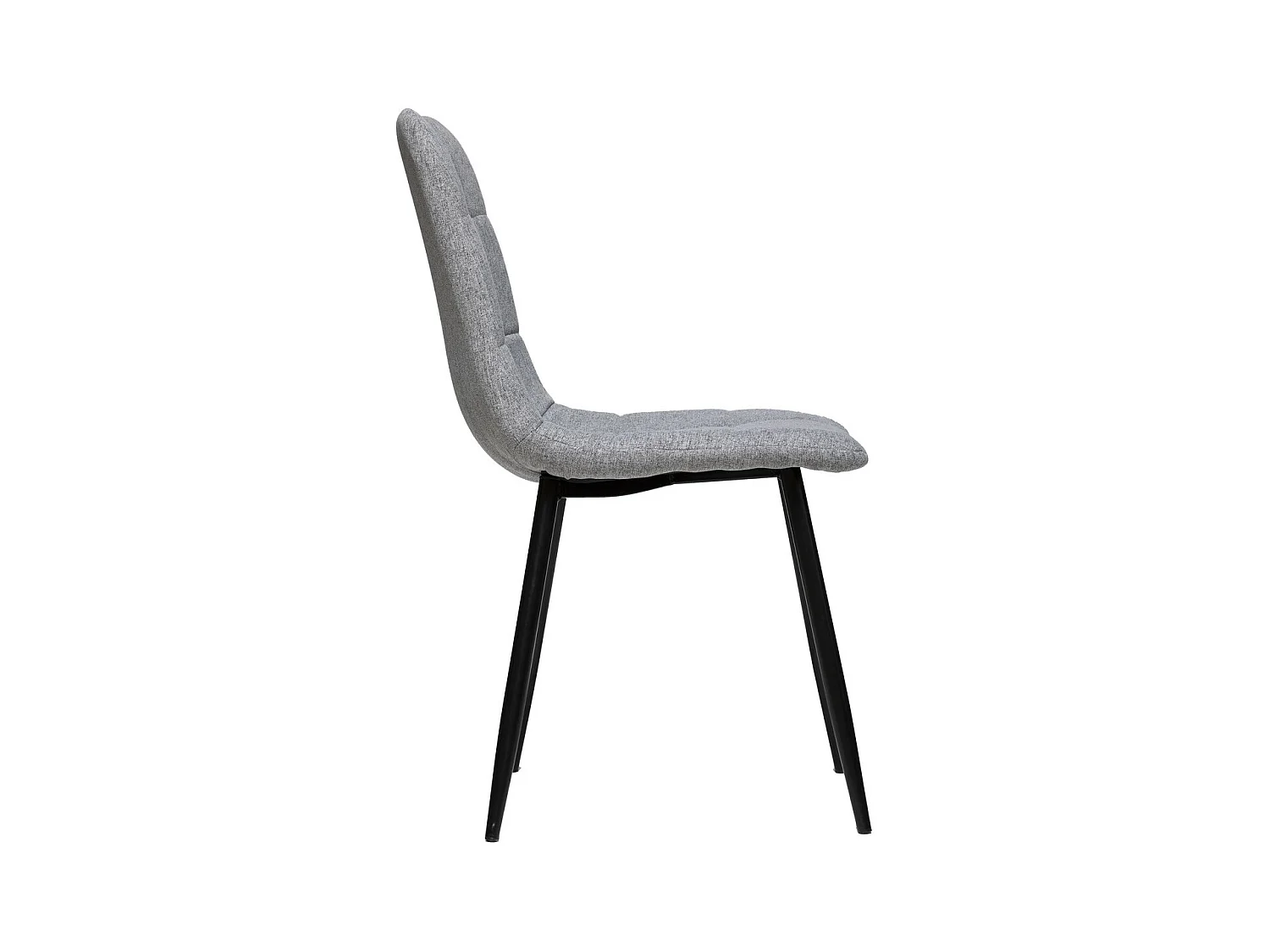 Chaise de table assise en tissu Gris souris et pieds en métal Noir