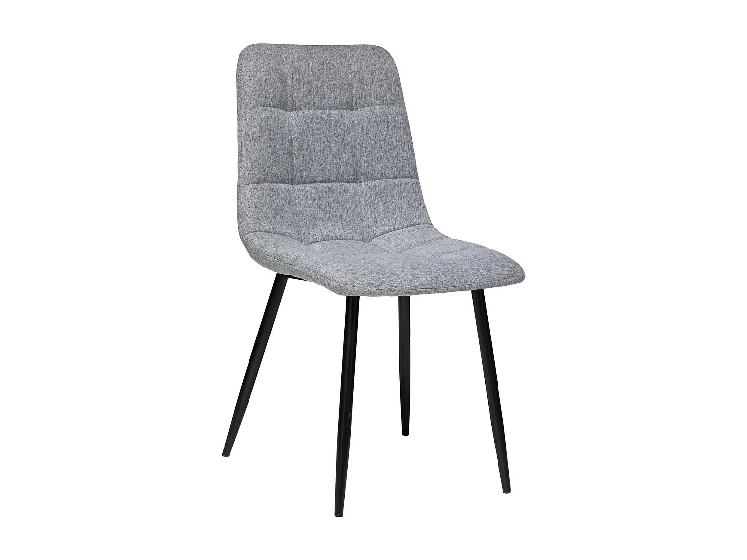 Chaise de table assise en tissu Gris souris et pieds en métal Noir