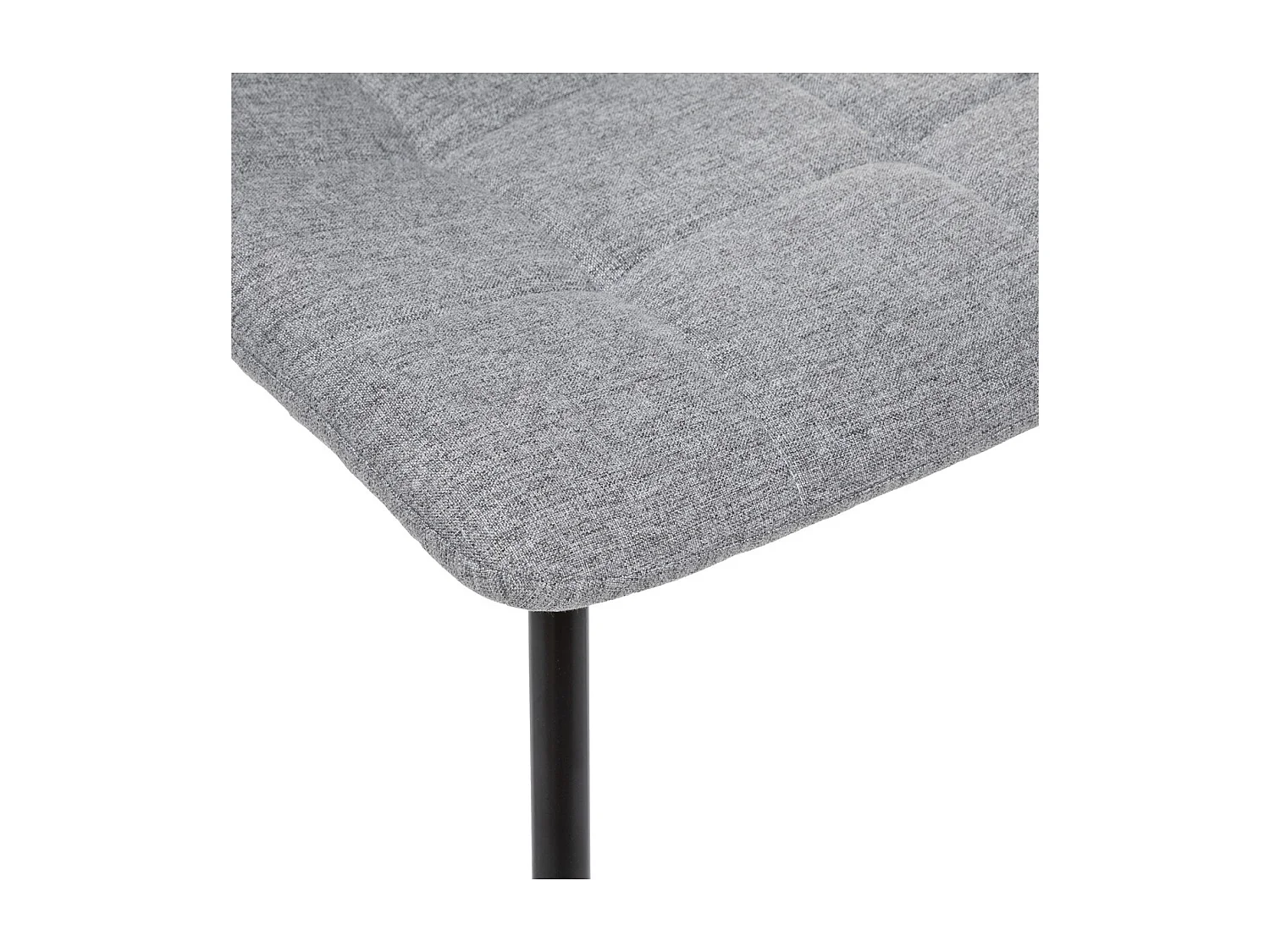 Chaise de table assise en tissu Gris souris et pieds en métal Noir