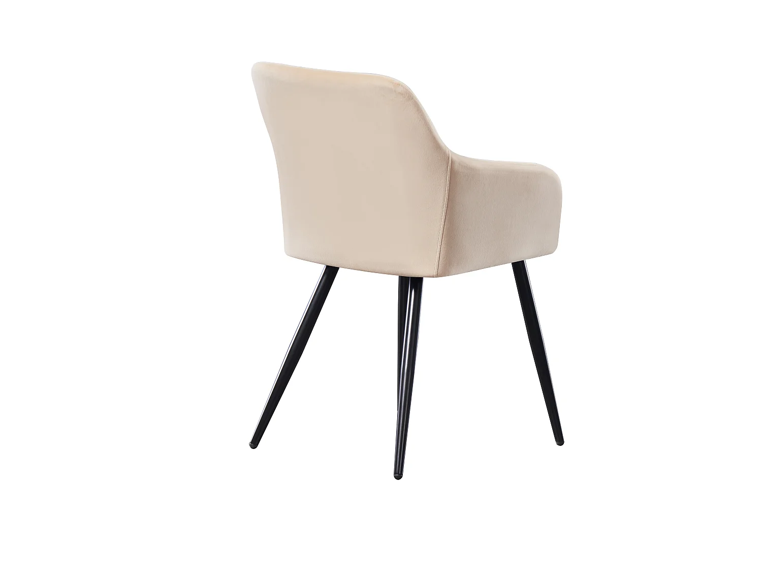 Ensemble de 2 chaises de salle à manger Camden - Tapissées de velours avec pattes en métal - Crème