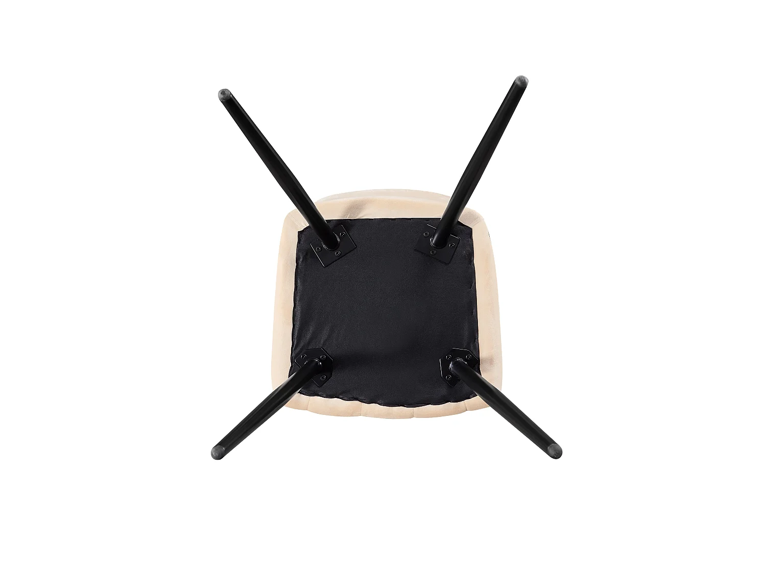 Ensemble de 2 chaises de salle à manger Camden - Tapissées de velours avec pattes en métal - Crème