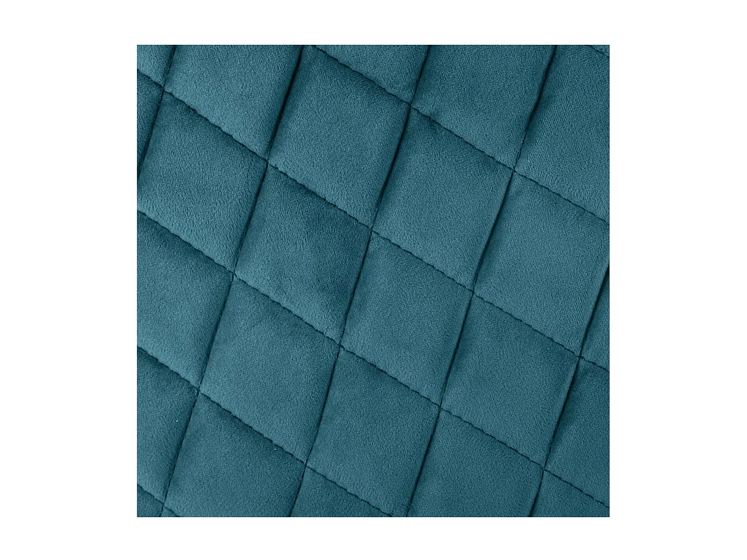 Chaise Fauteuil de table en Velours Bleu et pieds en métal noir