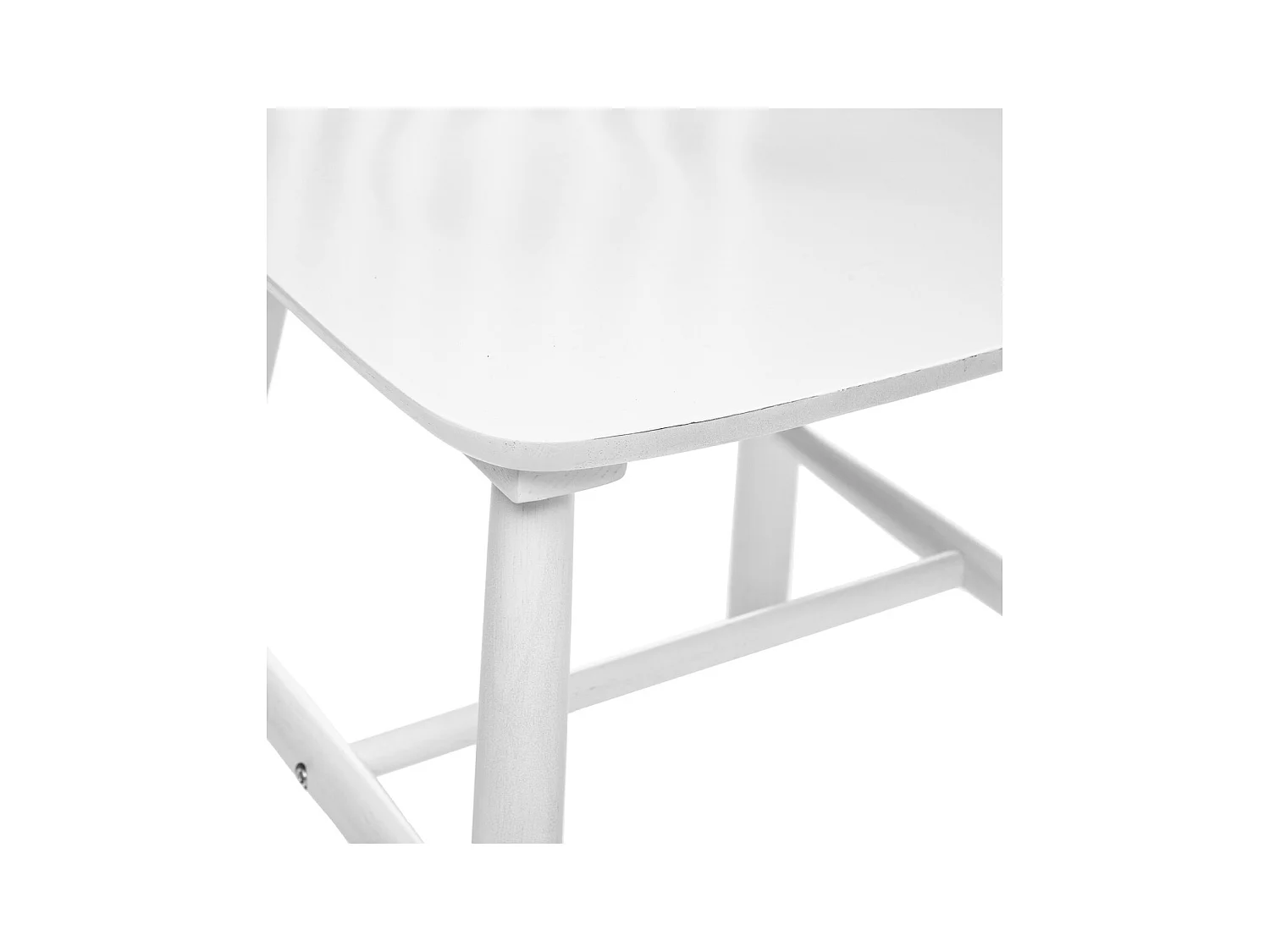 Chaise de table Blanche en Bois d'Hévéa H 87 cm