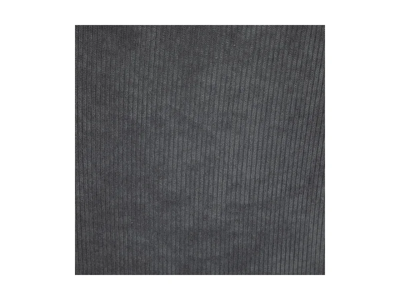 Chaise Fauteuil de table en Velours côtelé Gris galet et pieds en métal Noir