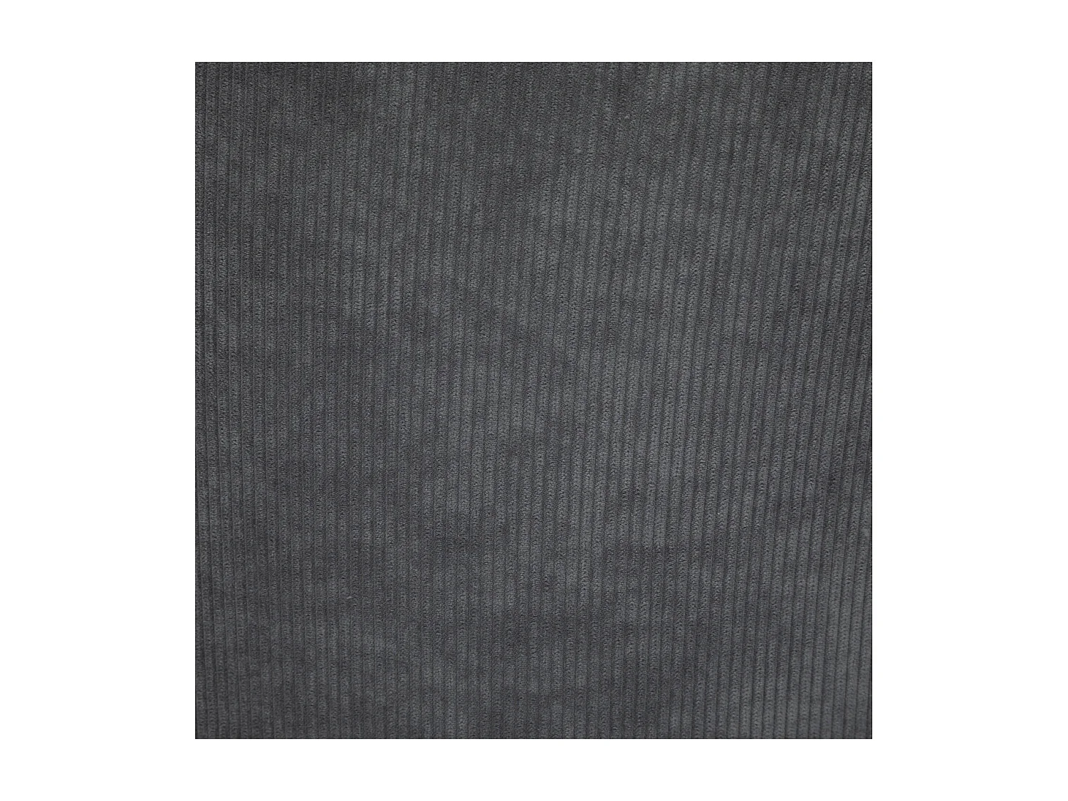 Chaise Fauteuil de table en Velours côtelé Gris galet et pieds en métal Noir