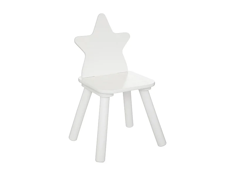 Chaise Étoile pour Enfant en bois blanc H 50 cm