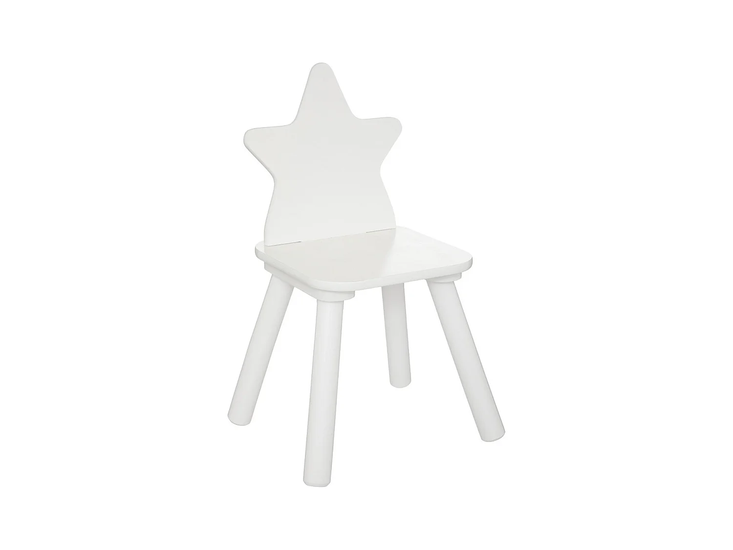 Chaise Étoile pour Enfant en bois blanc H 50 cm