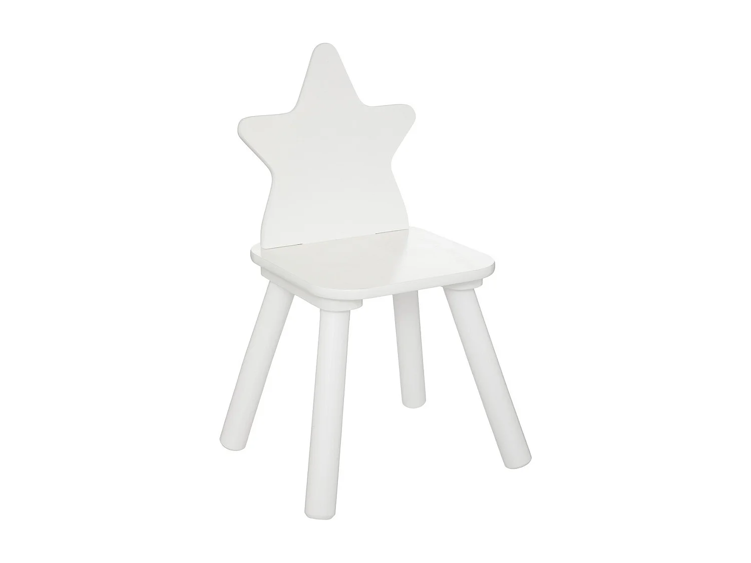 Chaise Étoile pour Enfant en bois blanc H 50 cm