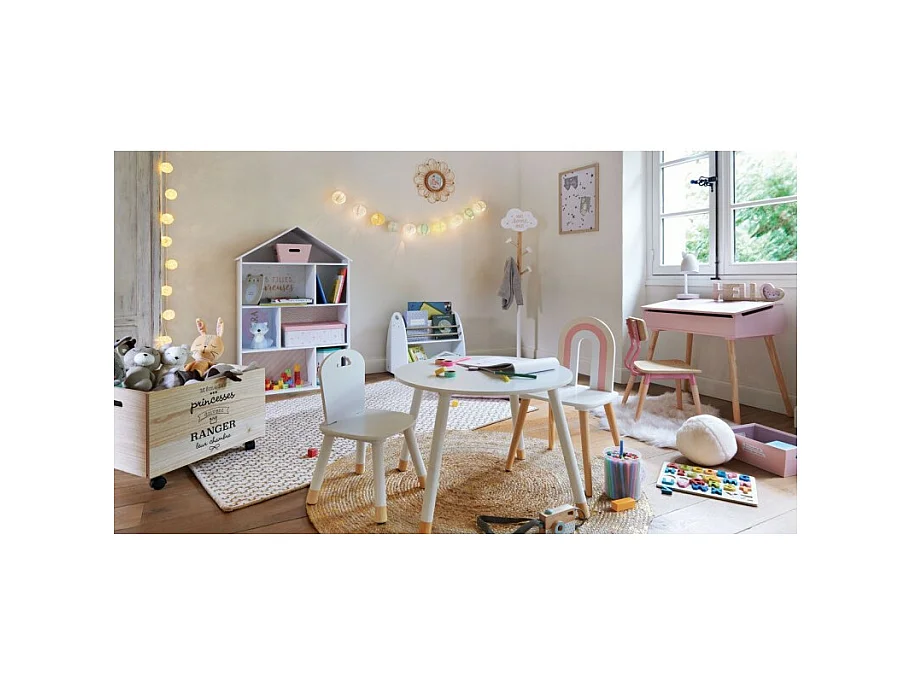 Chaise pour Enfant en Bois Blanc H 50 cm