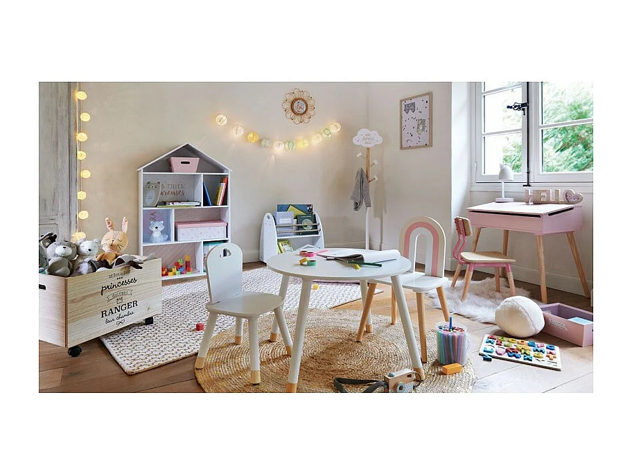 Chaise pour Enfant en Bois Blanc H 50 cm