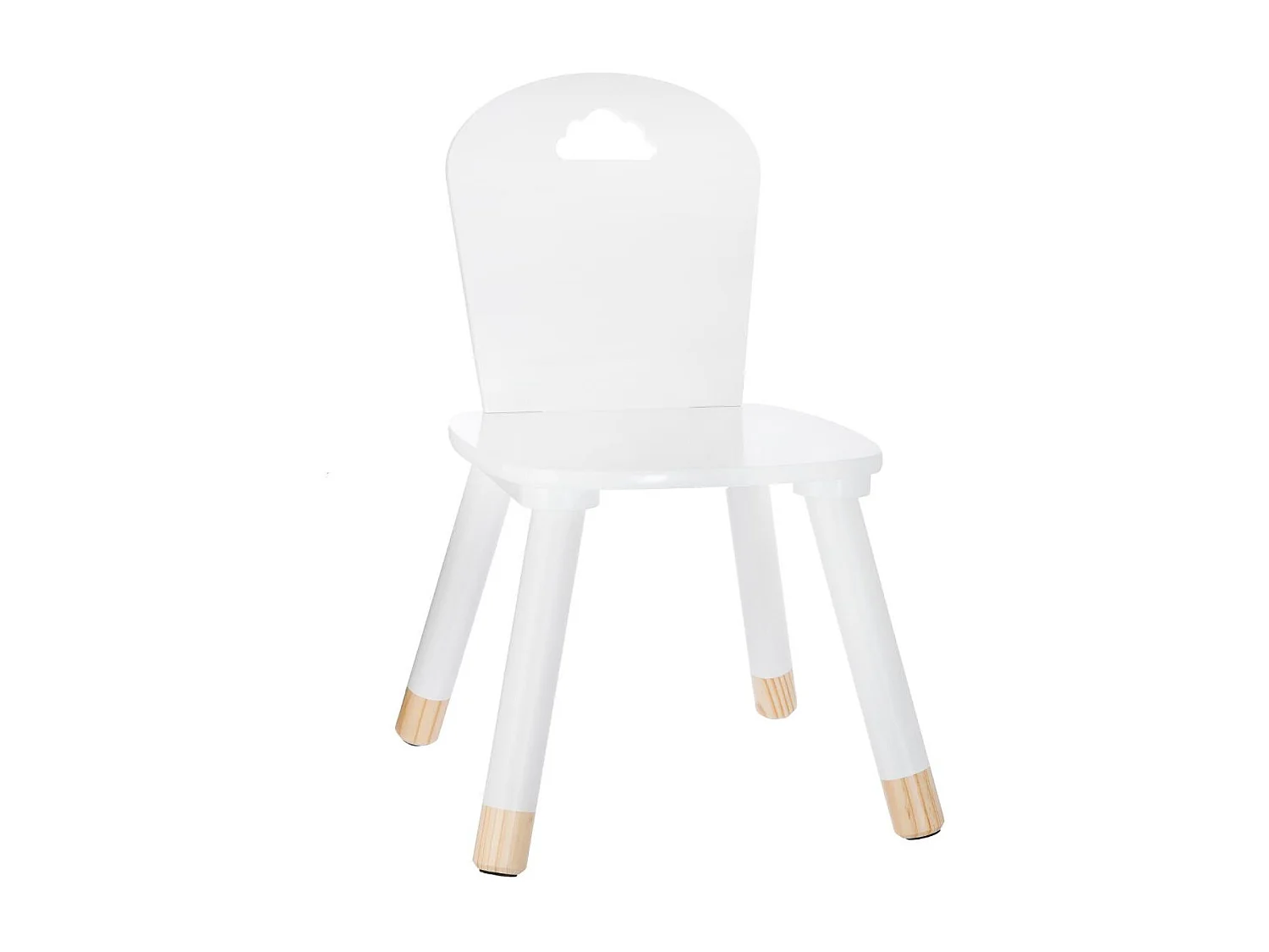 Chaise pour Enfant en Bois Blanc H 50 cm