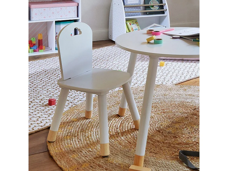 Chaise pour Enfant en Bois Blanc H 50 cm