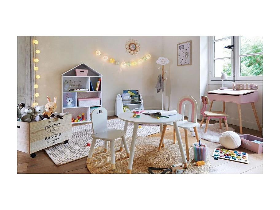 Chaise pour Enfant en Bois Blanc H 50 cm