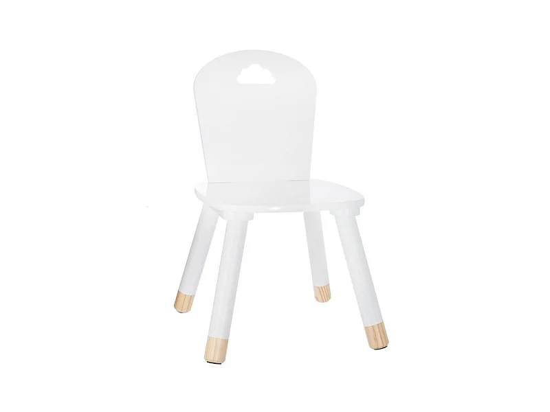 Chaise pour Enfant en Bois Blanc H 50 cm