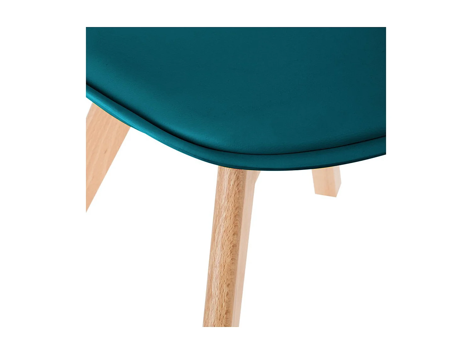 Chaise de table Assise Bleu et Pieds en Bois de Hêtre