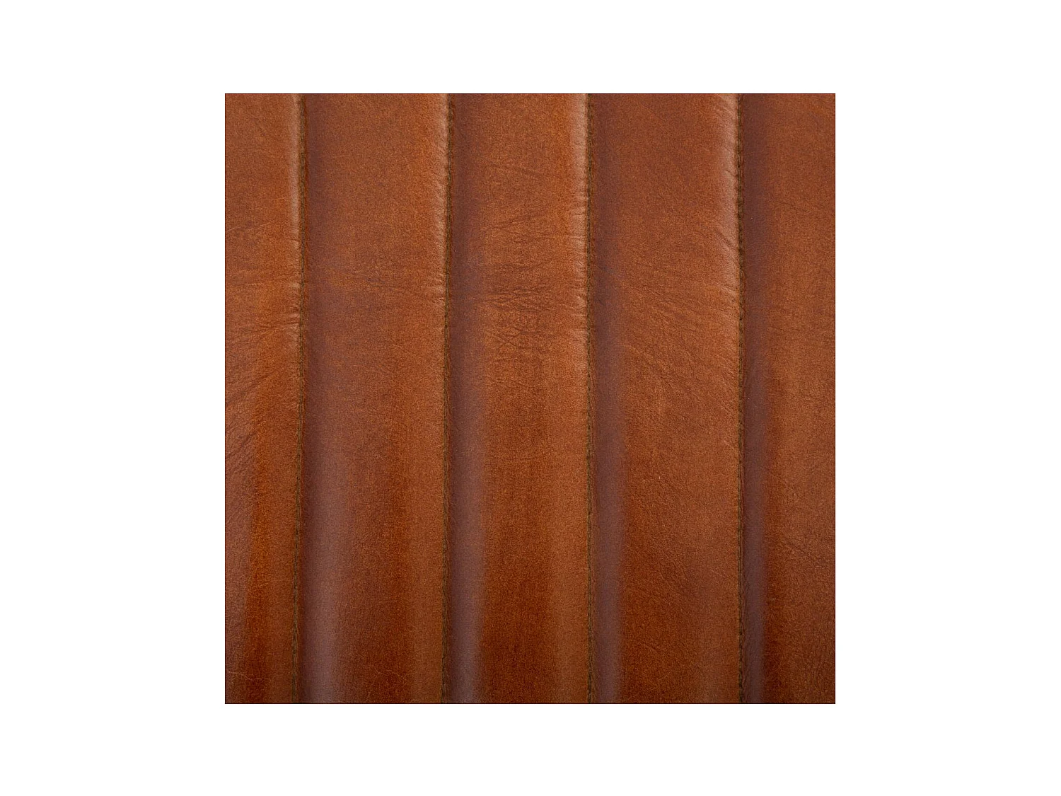 Belle Chaise de table en Cuir Marron Cognac et pieds en fer