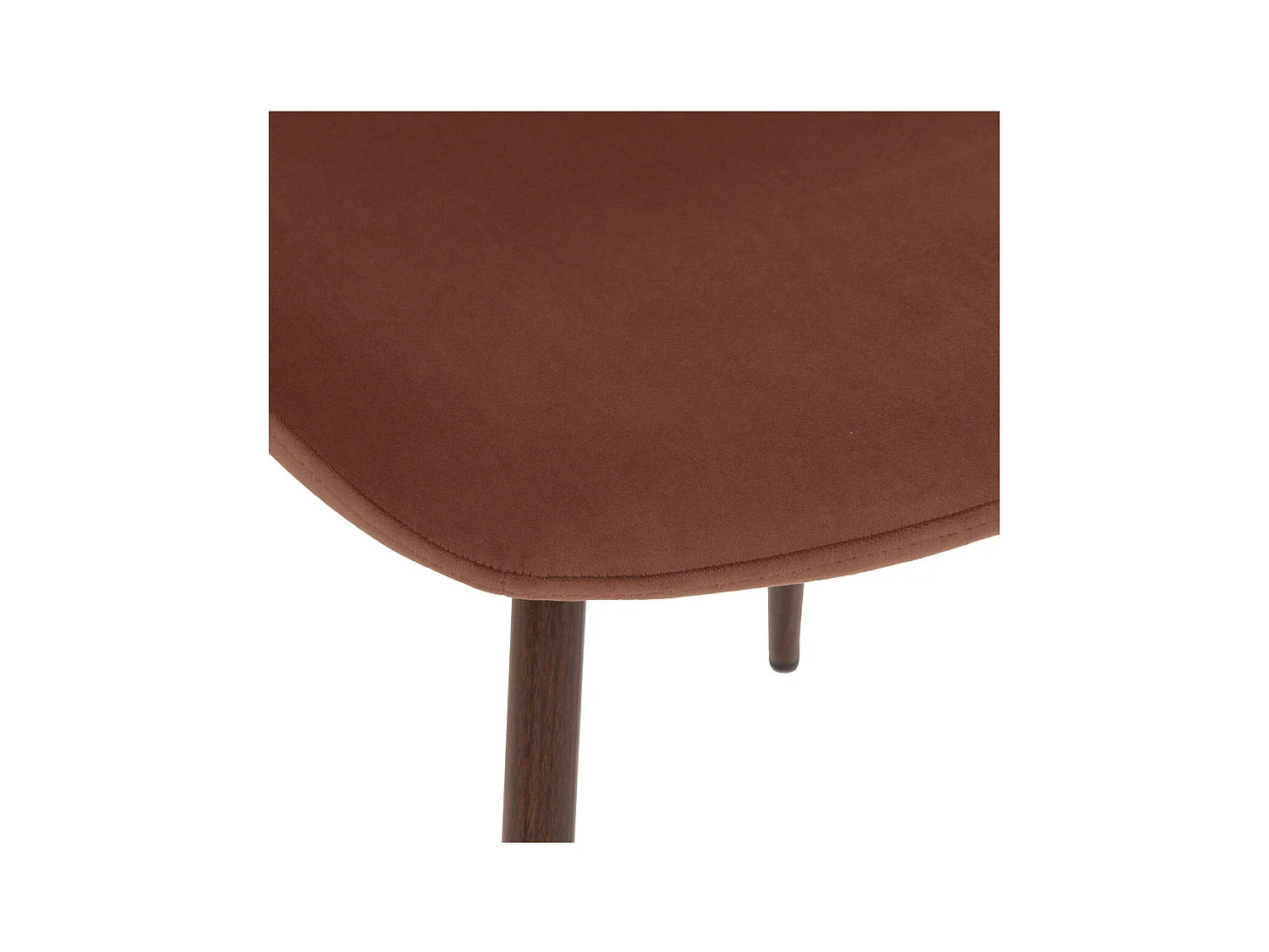Chaise de table en velours Terracotta et pieds en métal