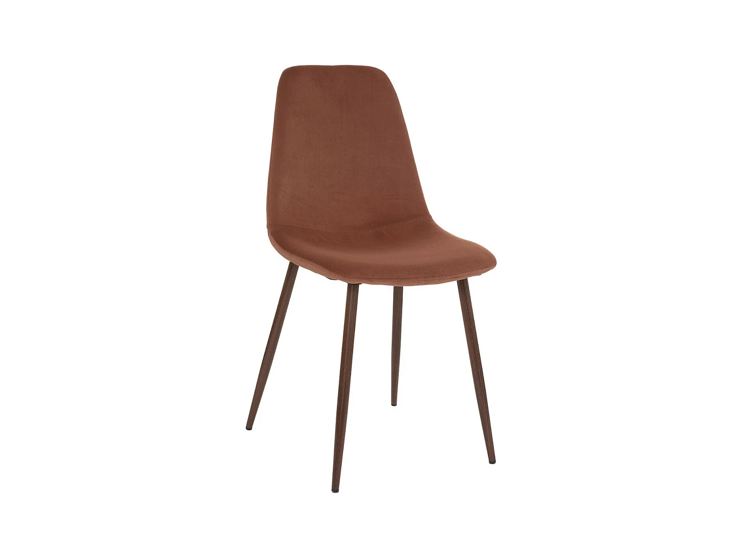 Chaise de table en velours Terracotta et pieds en métal