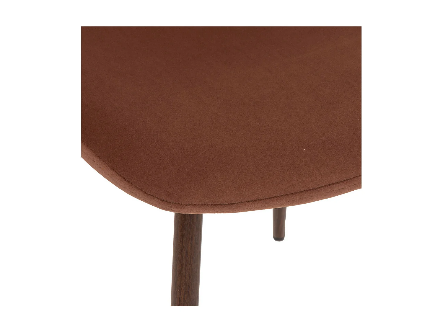 Chaise de table en velours Terracotta et pieds en métal