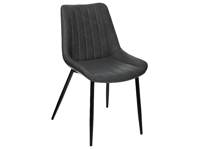 Chaise de table Assise Gris Ardoise et pieds en métal