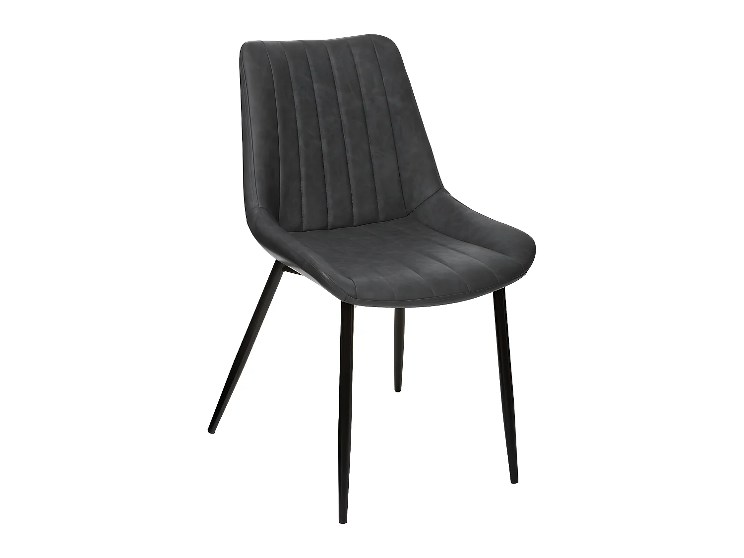 Chaise de table Assise Gris Ardoise et pieds en métal