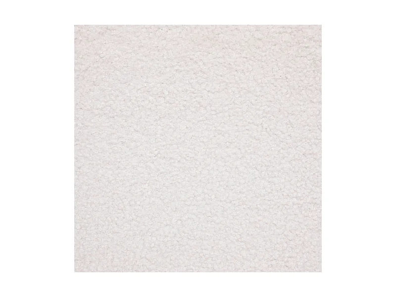 Chaise de table tissu blanc à bouclettes et pieds en métal