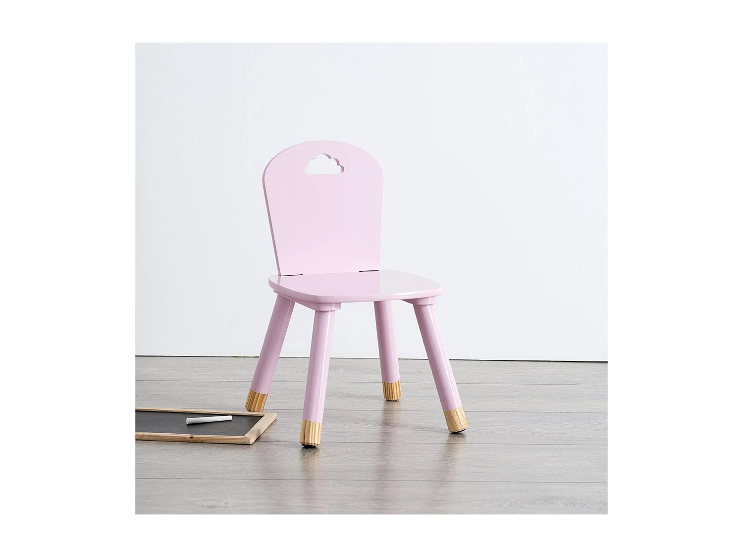 Chaise pour Enfant en Bois Rose H 50 cm