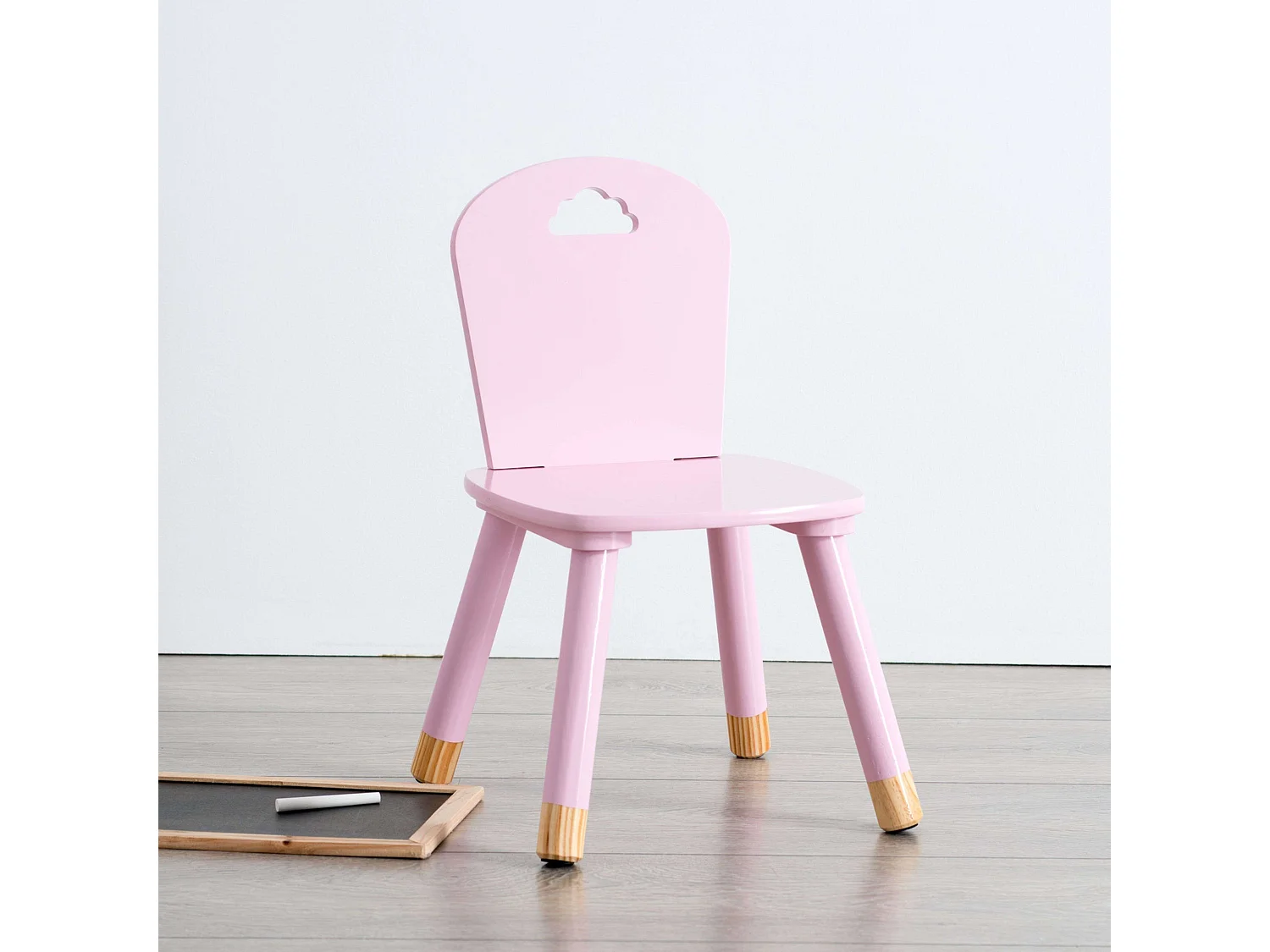 Chaise pour Enfant en Bois Rose H 50 cm