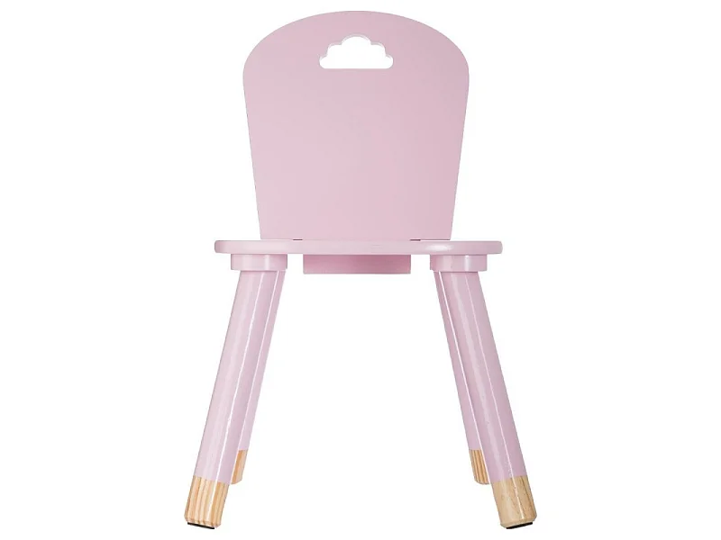 Chaise pour Enfant en Bois Rose H 50 cm
