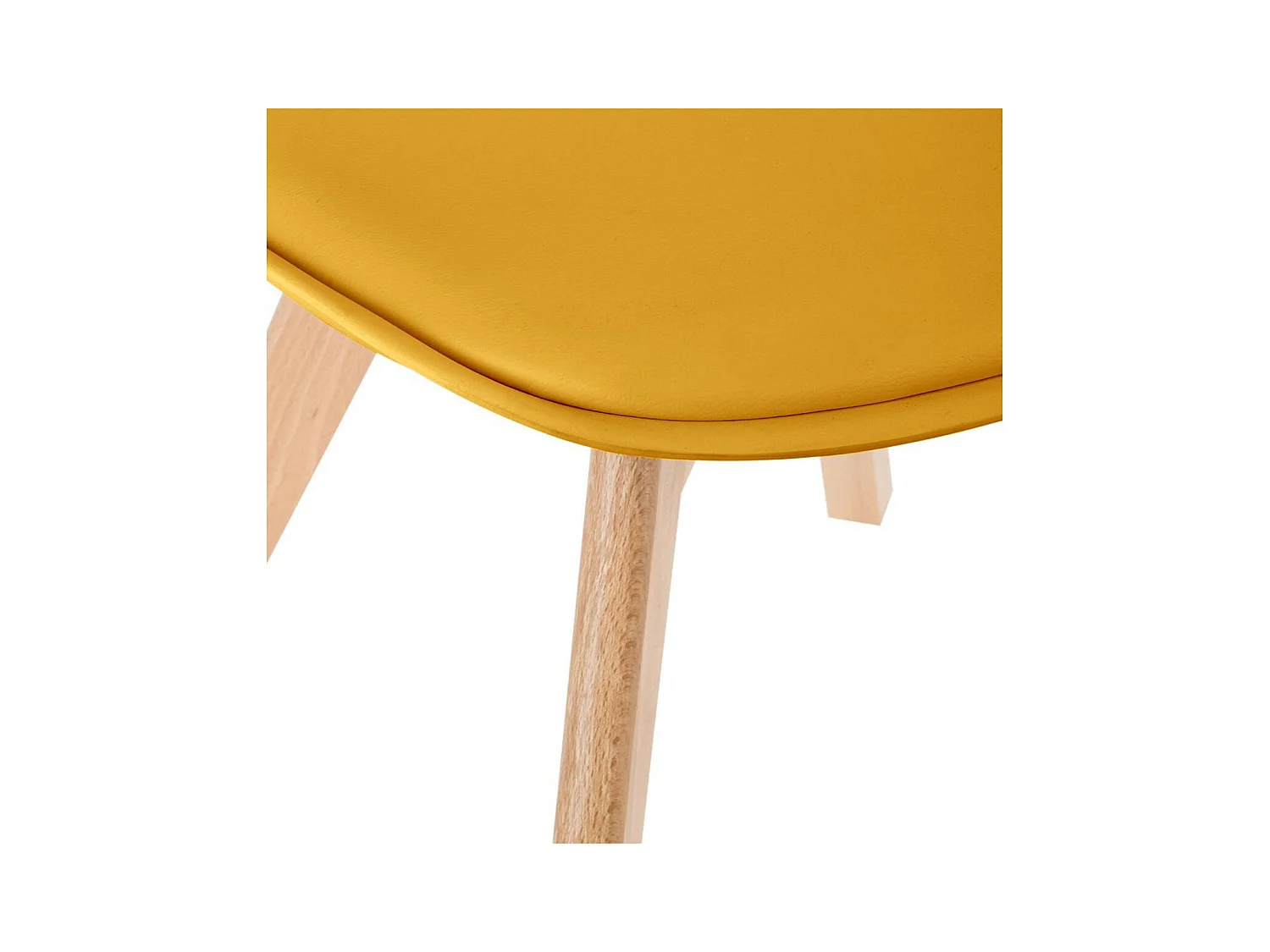 Chaise de table Assise Jaune et Pieds en Bois de Hêtre