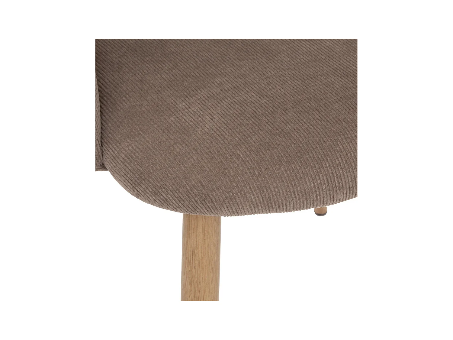 Chaise Fauteuil de table en Velours côtelé Taupe et pieds en métal