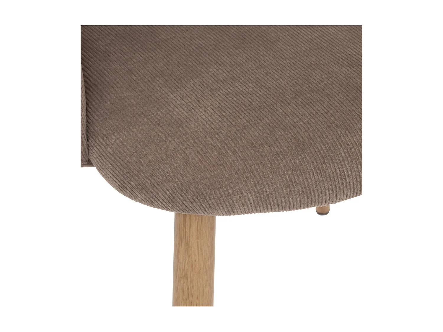 Chaise Fauteuil de table en Velours côtelé Taupe et pieds en métal