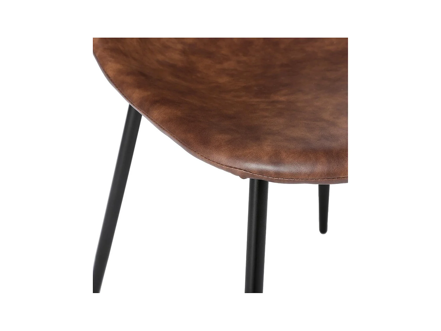 Chaise de table Marron effet vieilli et pieds en métal noir