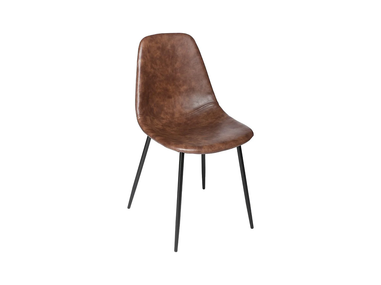 Chaise de table Marron effet vieilli et pieds en métal noir