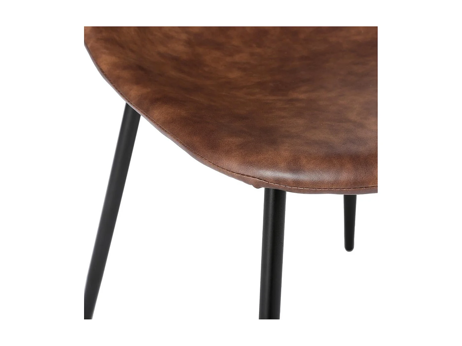 Chaise de table Marron effet vieilli et pieds en métal noir