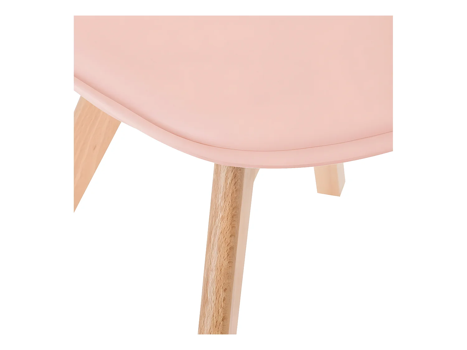 Chaise de table Assise Rose poudré et Pieds en Bois de Hêtre