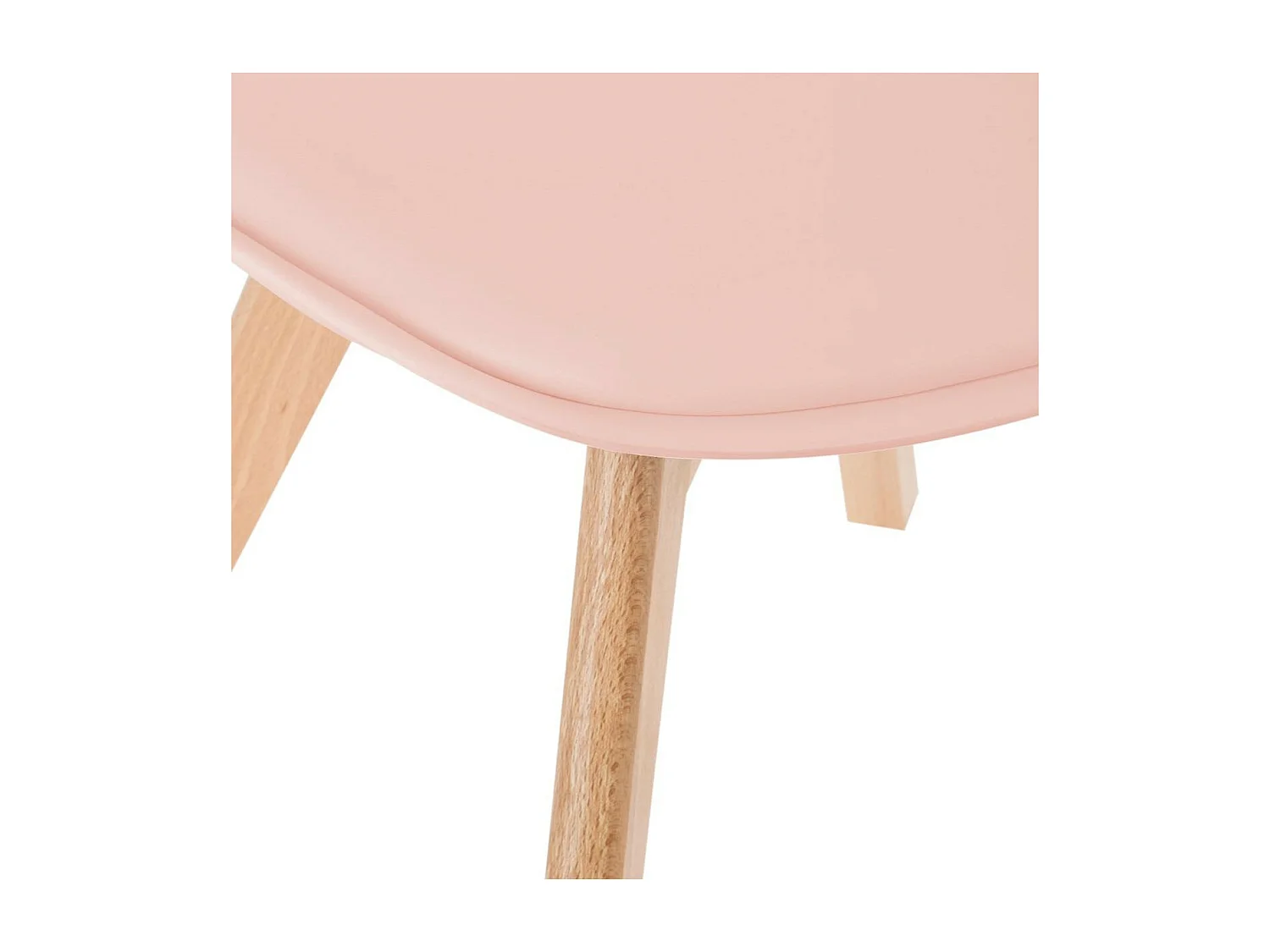 Chaise de table Assise Rose poudré et Pieds en Bois de Hêtre