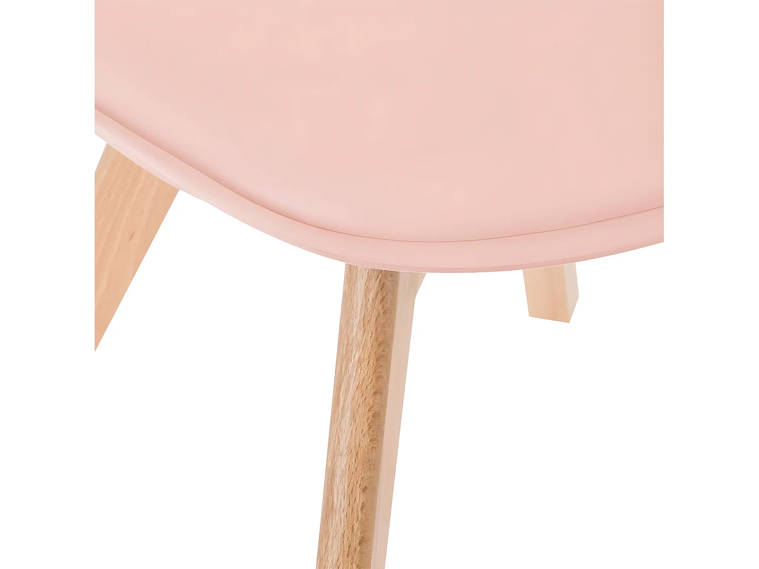 Chaise de table Assise Rose poudré et Pieds en Bois de Hêtre