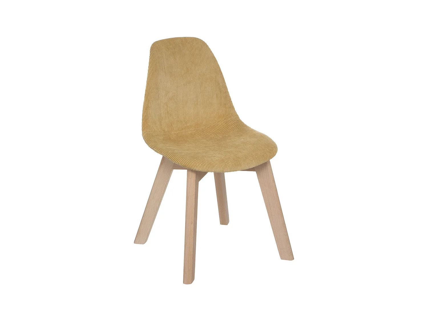 Chaise pour Enfant en Velours Jaune moutarde côtelé H 56 cm